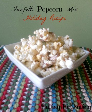 Funfetti Popcorn Mix Holiday Recipe