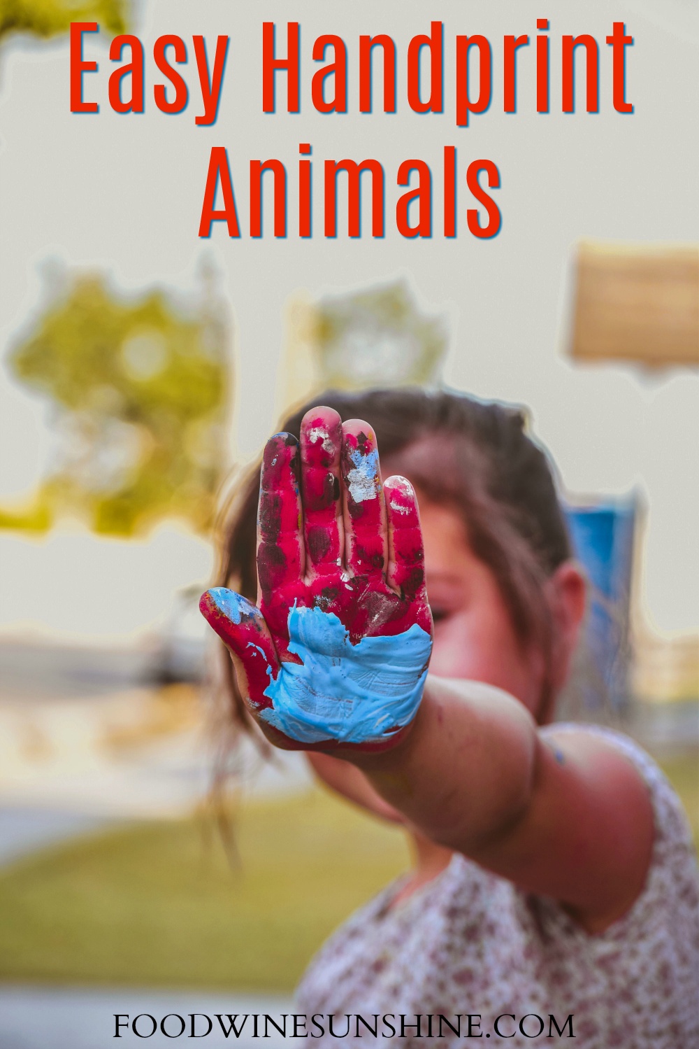 Easy Handprint Animals made with edible finger paints