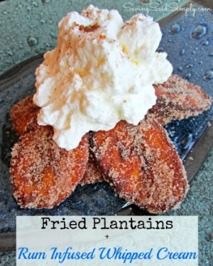 Sweet Fried Plantains & Rum Infused Whipped Cream Recipe