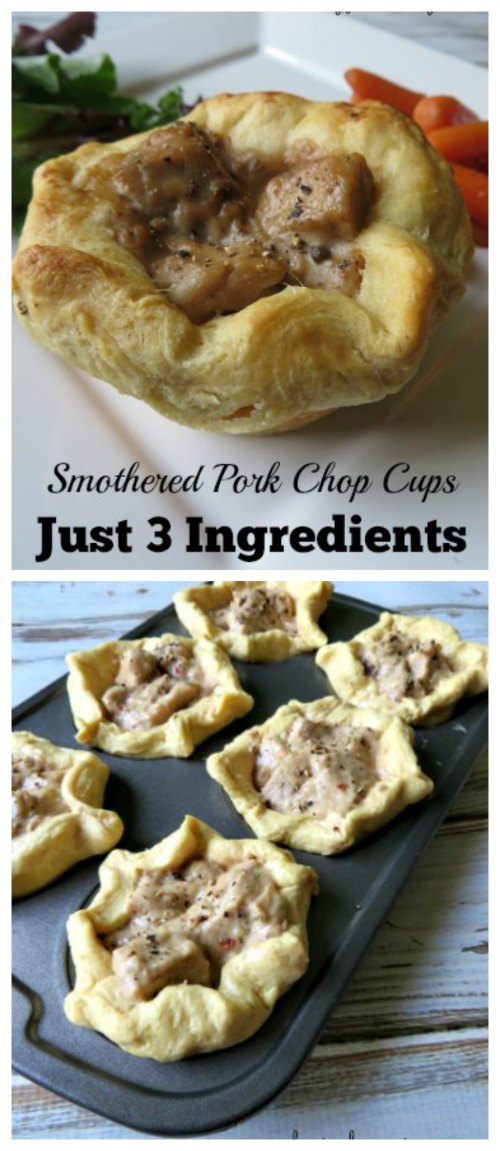 Smothered Pork Chop Cups Recipe on Food Wine Sunshine