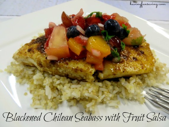 Blackened Chilean Seabass with Fruit Salsa on Food Wine Sunshine and Cooking