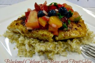 Blackened Chilean Sea Bass with Fruit Salsa Recipe