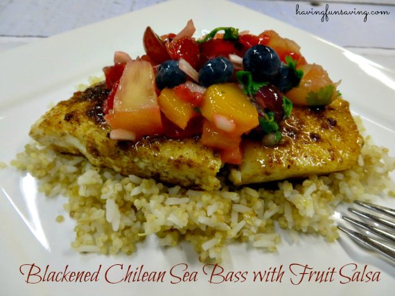 Blackened Chilean Sea Bass with Fruit Salsa Recipe