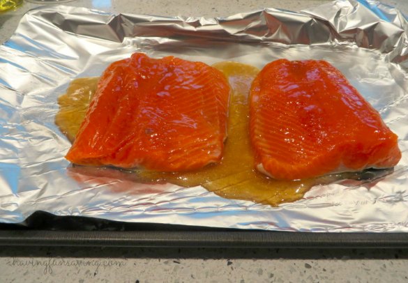 Tasty Honey Salmon baked in foil 