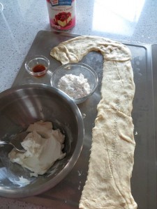 Candy Cane Fruit and Cream Cheese Danish recipe