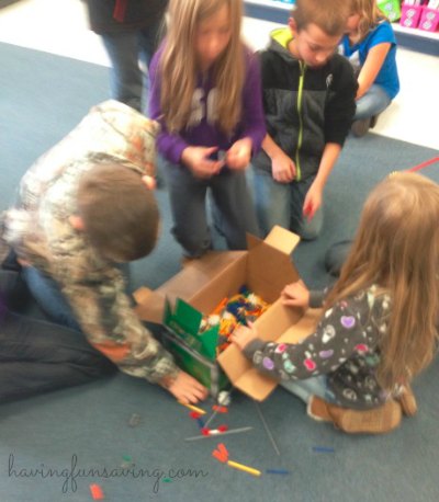 Playing with K'NEX in classroom