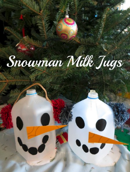 Snowman Milk Jugs Craft