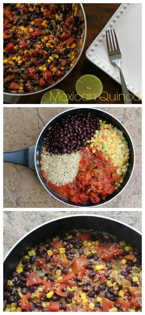 One Pot Mexican Quinoa | This One Pot Mexican Quinoa recipe is easy to make and full of flavor. This healthy dinner recipe is ready in less than 30 minutes, grab this Mexican Quinoa recipe today. Read more dinner recipes, healthy recipes and easy recipes the whole family will love on foodwinesunshine.com