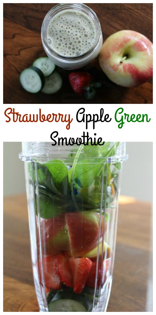 Easy Strawberry Apple Green Smoothie recipe