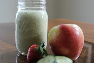 Strawberry apple green smoothie