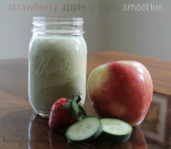 Strawberry apple green smoothie