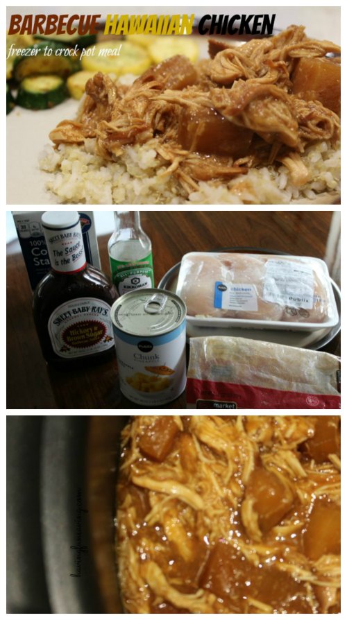 Freezer to Crock Pot Barbecue Hawaiian Chicken 