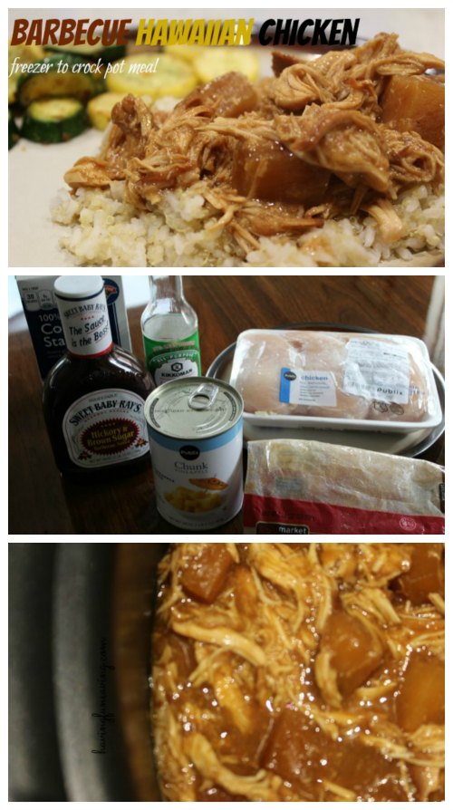 Freezer to Crock Pot Barbecue Hawaiian Chicken 