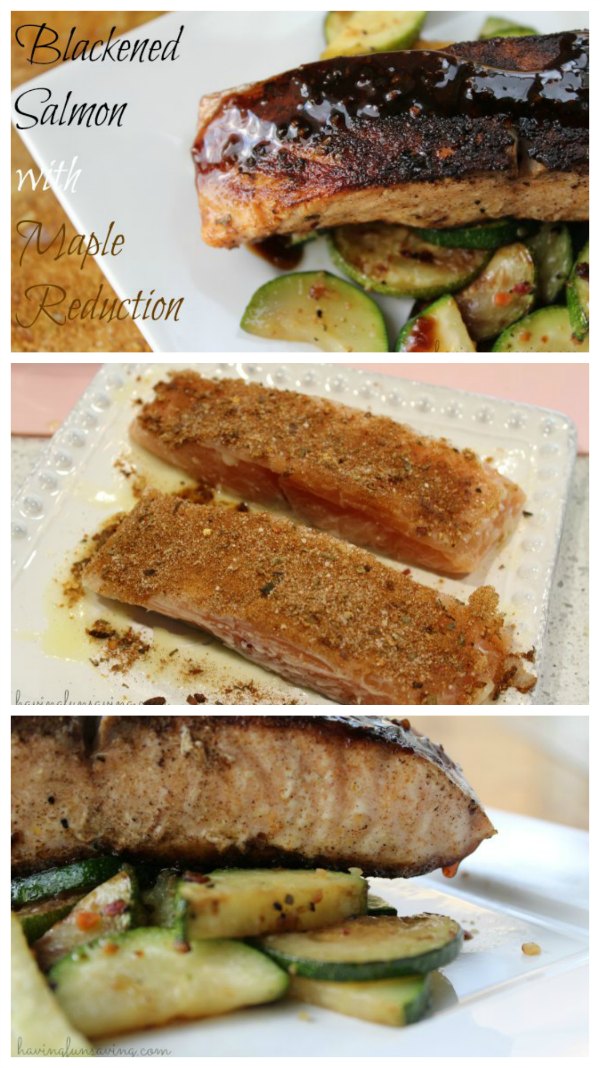 Blackened Salmon with Maple Balsamic Reduction 