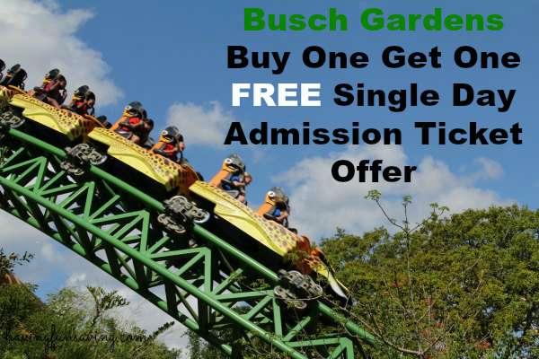 Busch Gardens BOGO Ticket Offer