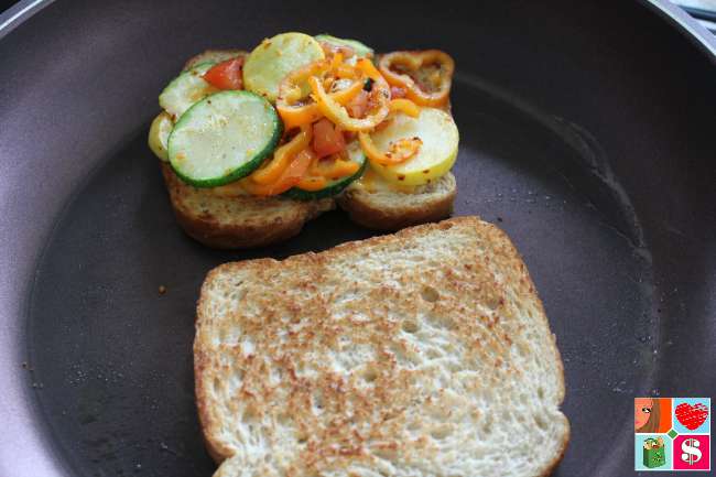 Easy Grilled Cheese and Vegetable Sandwich