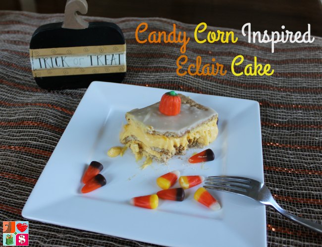 Candy Corn Inspired Eclair Cake Recipe