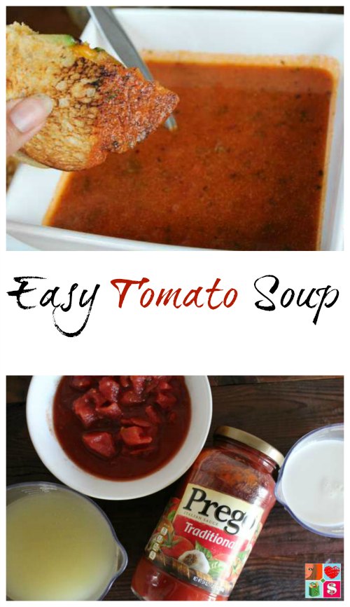 Easy Tomato Soup | Tomato Soup is a delicious comfort food that just seems to warm your soul! This Easy Tomato Soup recipe is only 4 ingredients and is ready in less than 25 minutes. | Read more dinner recipes, healthy recipes and easy recipes the whole family will love on foodwinesunshine.com | Food Wine Sunshine #easyrecipes #dinnerrecipes #dinnerideas #dinner #foodblog #foodblogger