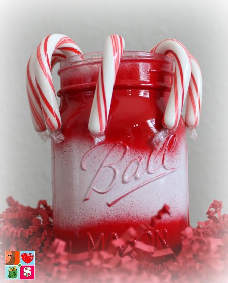 Candy Cane mason jars