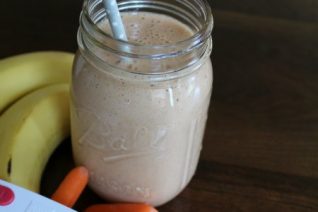 Peanut Butter Vanilla Protein Smoothie on Food Wine Sunshine