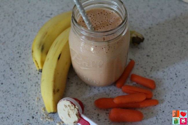 Peanut Butter Vanilla Protein Smoothie on Food Wine Sunshine