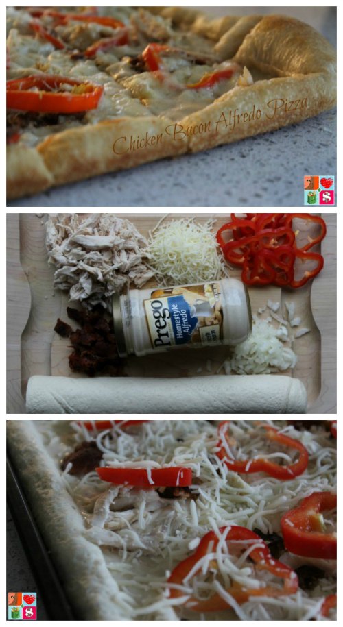 Easy Chicken Bacon Alfredo Pizza 