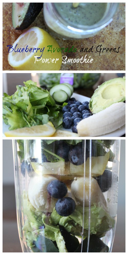 Blueberry Avocado and Greens Power Smoothie