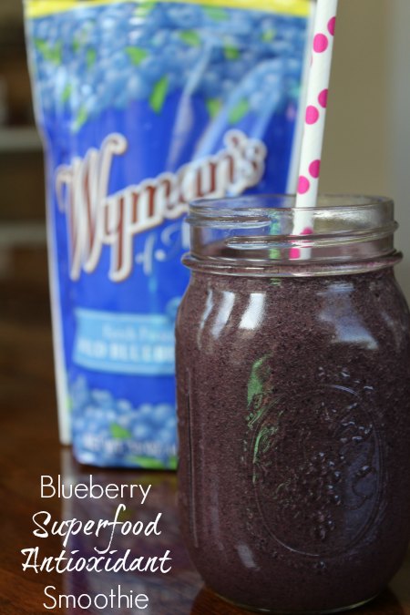 Blueberry Superfood Antioxidant Smoothie on Food Wine Sunshine and Cooking