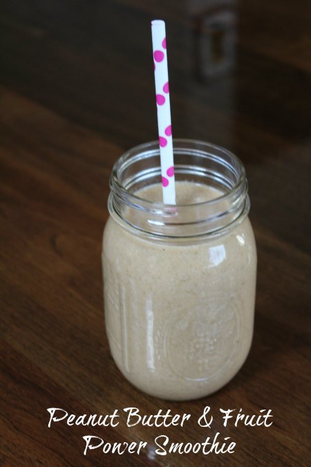 Peanut Butter and Fruit Power Smoothie on Food Wine Sunshine