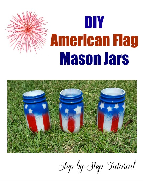 American Flag Mason Jars