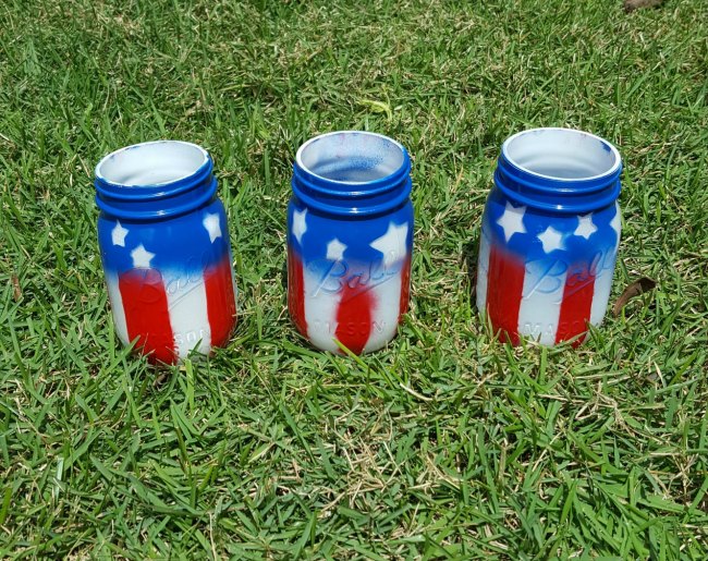 American Flag Mason Jar Vases