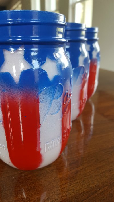 American Flag Mason Jars 