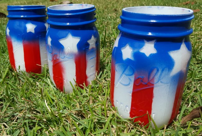 American Flag Mason Jars