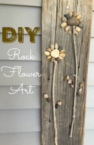 DIY Rock Flower Art on Food Wine Sunshine