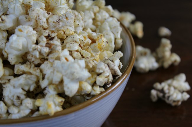 Spicy Popcorn Recipe - Healthy Snack Option on Food Wine Sunshine and Cooking