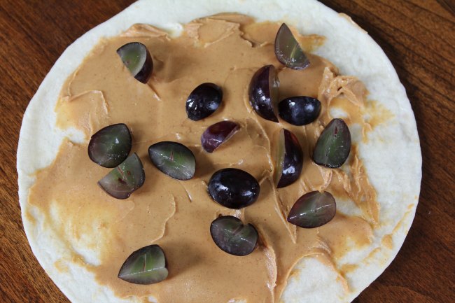 Peanut Butter and Grape Wraps