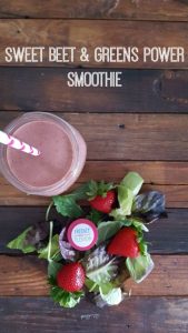 Sweet Beet & Greens Power Smoothie on Food Wine Sunshine and Cooking