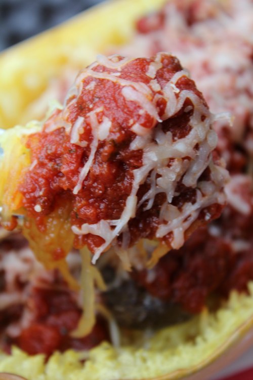 Tasty Spaghetti Squash and Meatballs 