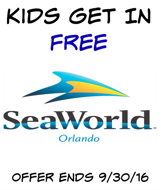 SeaWorld Orlando Kids Get In Free Offer