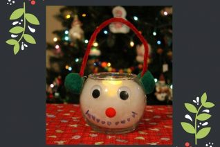 Snowman Candle Holder Craft on Food Wine Sunshine