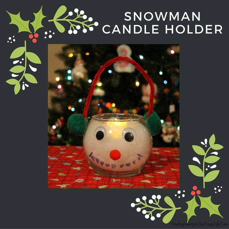 Snowman Candle Holder Craft on Food Wine Sunshine