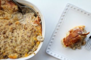 Egg Biscuit and Gravy Breakfast Casserole