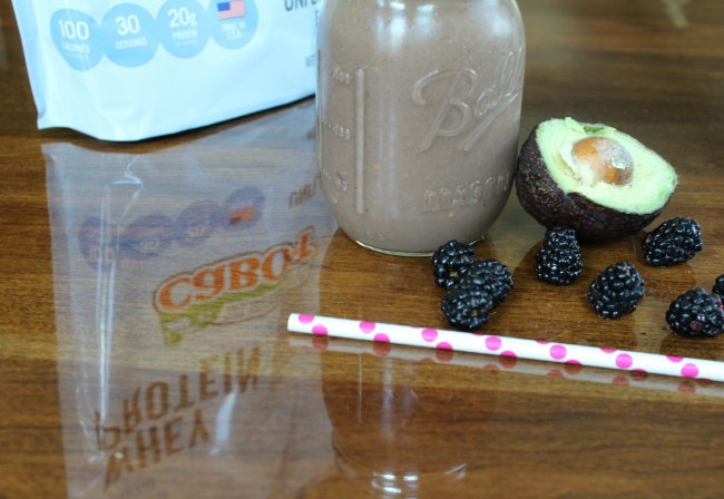 Blackberry Avocado Mango Protein Smoothie on Food Wine Sunshine