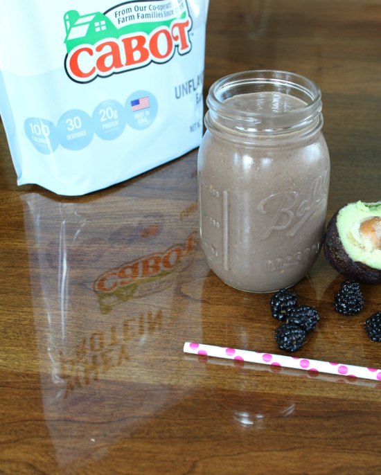 Healthy Blackberry Avocado Mango Protein Smoothie