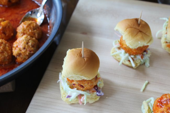 Buffalo Chicken Meatball Sliders 