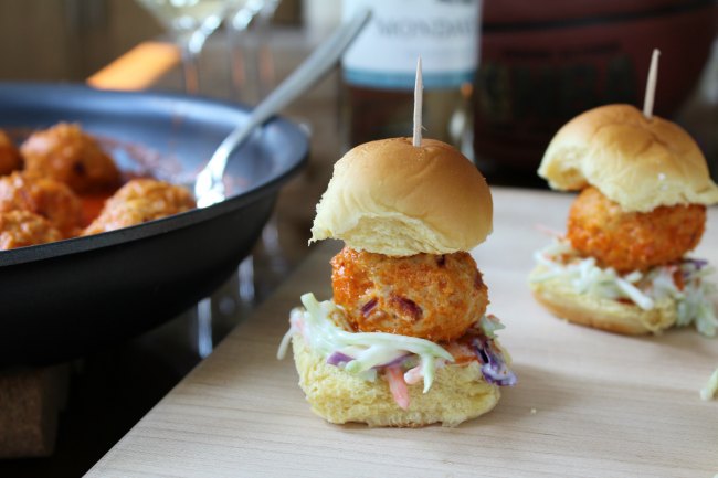 Buffalo Chicken Meatball Sliders