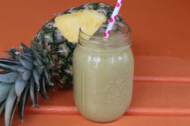 Avocado Protein Smoothie with pineapple and banana