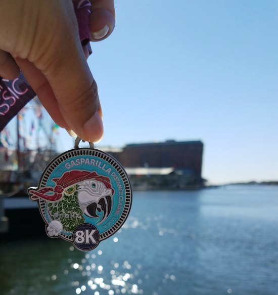 Medal for Gasparilla 8k in Tampa