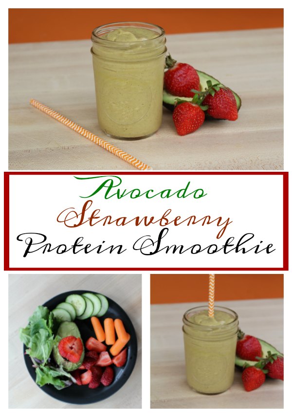 Avocado Strawberry Protein Smoothie