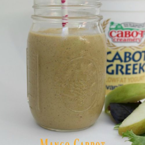 Mango Carrot Green Protein Smoothie on Food Wine Sunshine